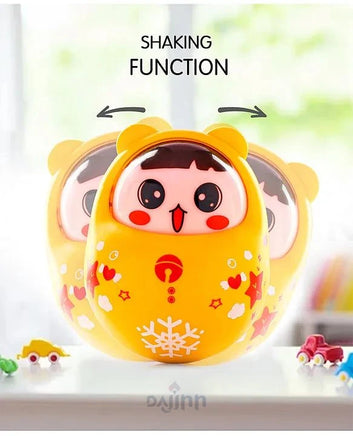 DaJinn Head Nodding Push and Shake Orange Roly Poly| Wobbling Bell Sounds For 8 Months+| Child Safe Material| Gifting Toy| BIS Certified