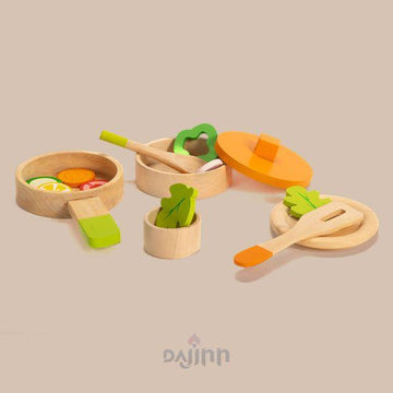 DaJinn Wooden Kitchen Set - Cooking Set For Lil Chefs (3+ Years)