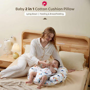 DaJinn Feeding Pillow for Newborn Baby, Infant Cushion for Bottle and Breastfeeding with Detachable Belt – Rainbow Print