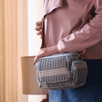 Dajinn Turkish Blue Multi Pocket Sling Bag