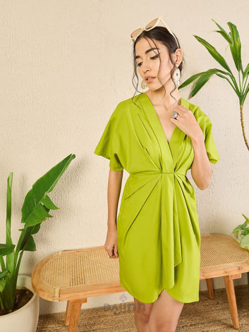 Dajinn Cotton Poplin Kimono Sleeve Dress