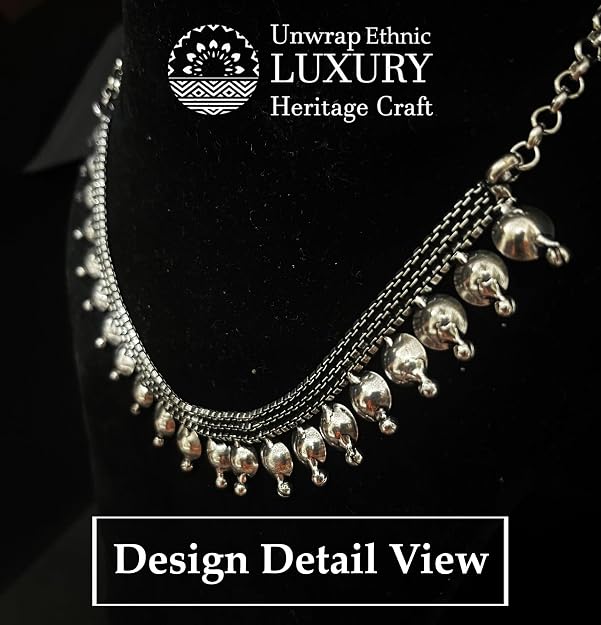 Minimalist Meenakari Oxidised Necklace worn