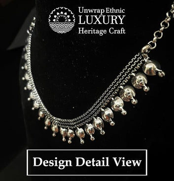 Minimalist Meenakari Oxidised Necklace worn