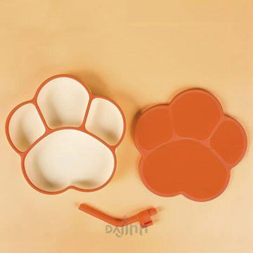 DaJinn Baby Food Grade Silicone Suction Plate with Straw for Toddlers, BPA-Free, Slip Resistant Plate for Kids – Red