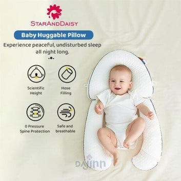 DaJinn Soft Baby Huggable Pillow, Breathable Nursing Pillows for Babies with Extra Comfort – White