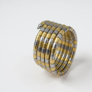 Dajinn Dual-Tone Spiral Kada Cuff Bracelet – Traditional Ethnic Indian Jewelry