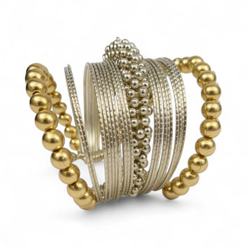 Dajinn Regal Harmony Traditional Ethnic Bangles Set for Women and Girls – Antique Golden, Party, Wedding and Festive Jewellery For Women