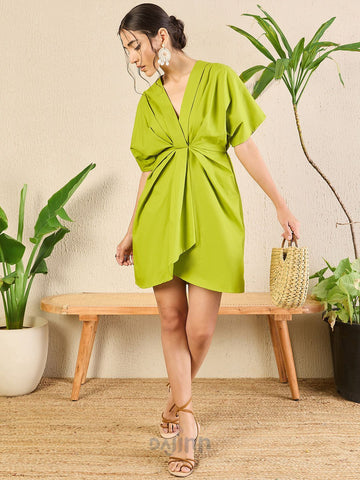 Dajinn Cotton Poplin Kimono Sleeve Dress