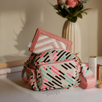 Dajinn Bubblegum Pink Multi Pocket Sling Bag