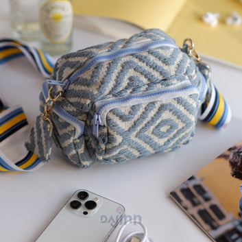 Dajinn Powder Blue Multi Pocket Sling Bag