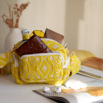 Dajinn Sunshine Yellow Multi Pocket Sling Bag