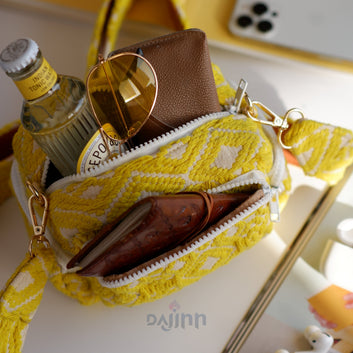 Dajinn Sunshine Yellow Multi Pocket Sling Bag