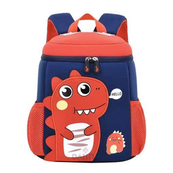 DaJinn Dino Fancy School Bag Kids, Waterproof and Lightweight Primary School Bag – Red & Blue