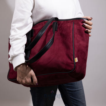 Dajinn Savannah Suede Tote- Wine