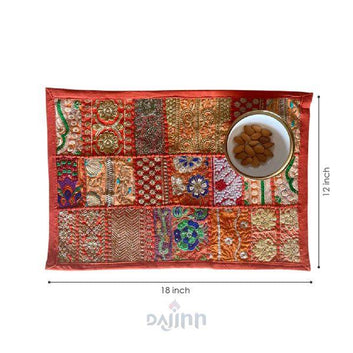 Orange Patchwork Table Mats (Set of 2)
