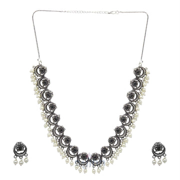 Dajinn Amba Black Silver Oxidized Jewelry Gift Set