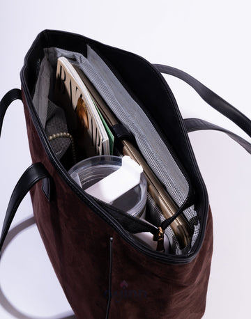 Dajinn Savannah Suede Tote- Umber