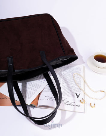 Dajinn Savannah Suede Tote- Umber