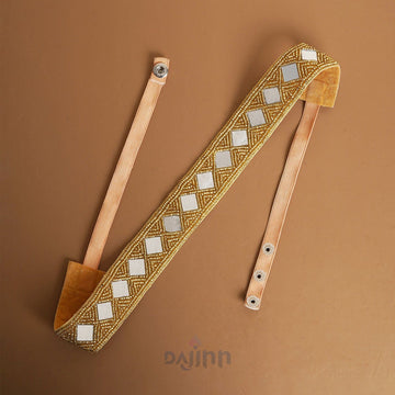 Dajinn Kahani Bead Mirror Gold Belt
