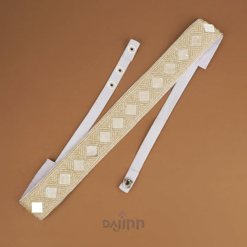 Dajinn Kahani Bead Mirror Silver Belt