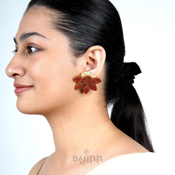 Dajinn Aahan Red Stone Earrings