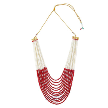 Dajinn Jareen Red and White Gold Necklace Set