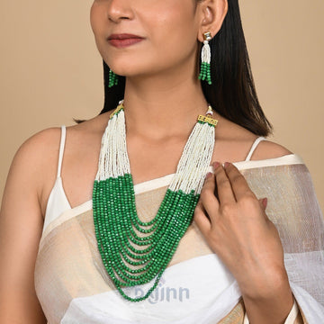 Dajinn Jareen Green and White Gold Necklace Set