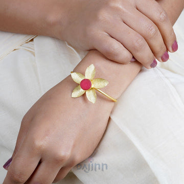 Dajinn Seyli Dark Pink Flower Bracelet