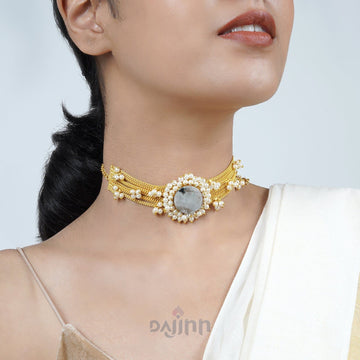 Dajinn Sehamat White Druzy Stone Necklace