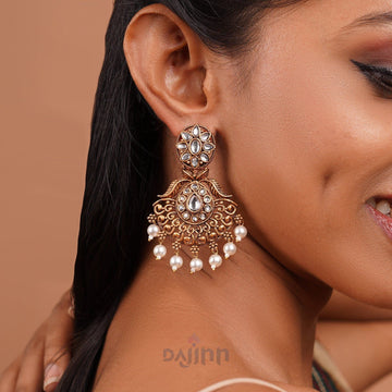 Dajinn Vikasini White Gold Enamel Earrings