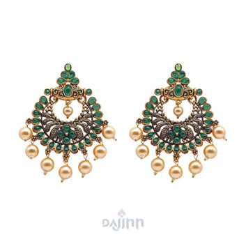 Dajinn Hanseeka Dark Green Gold Enamel Earring