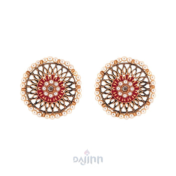 Dajinn Vaani Red Gold Enamel Stud