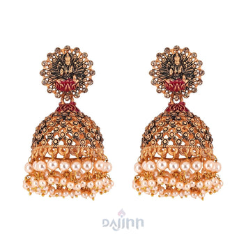 Dajinn Chakriya  Pink Gold Enamel Earrings