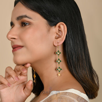 Dajinn Tvarita Dark Green Gold Earring