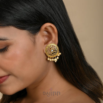Dajinn Bhargavi Filigree Gold and Pearl Earring
