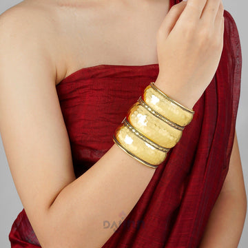 Dajinn Kusum Gold Cuff Bracelet
