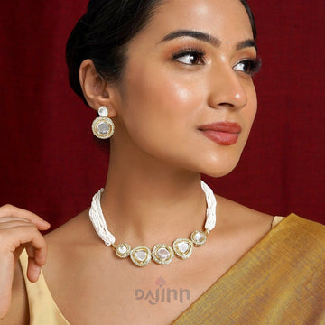 Dajinn Bandhan Light Gold Necklace Set