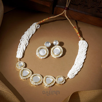 Dajinn Bandhan Light Gold Necklace Set