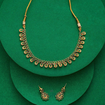 Dajinn Farisha Green Gold Necklace Set