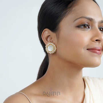 Dajinn Roop White Druzy Stone Earring