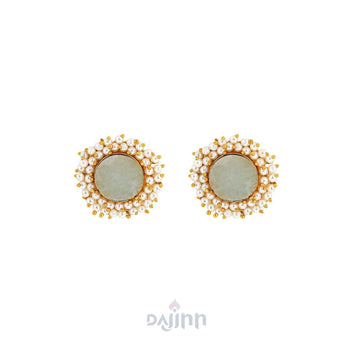 Dajinn Roop White Druzy Stone Earring