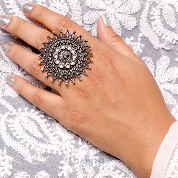 Lavanya Silver Oxidized Ring