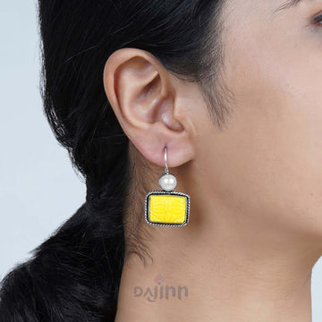 Dajinn Diti Yellow Stone & Pearl Earring