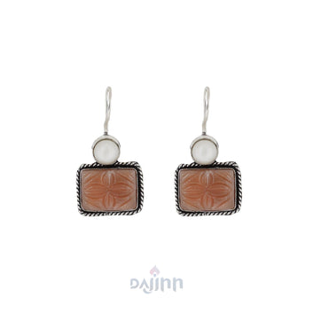 Dajinn Diti Brown Stone & Pearl Earrings