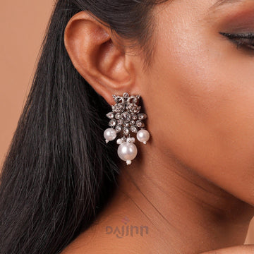 Dajinn Mayurika Silver Oxidised Earrings