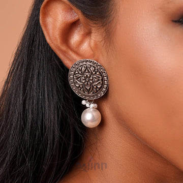 Dajinn Shreenika Silver Oxidised Earrings