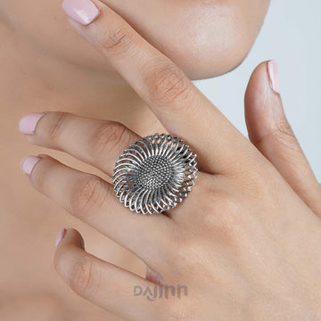 Dajinn Moira Silver Oxidised Ring