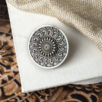Dajinn Samira Silver Oxidised Ring