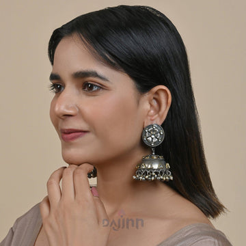Dajinn Udyati Silver Oxidised Earring