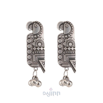 Dajinn Mayil Silver Oxidised Earring